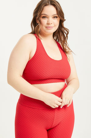 Croco Skin Scoop Top Cherry