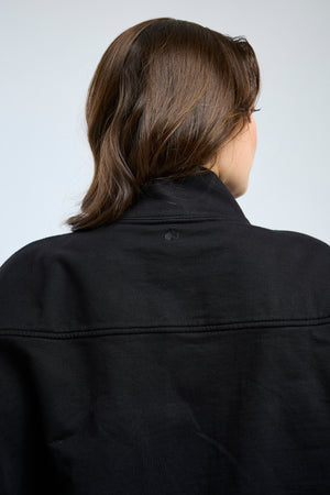 Half Zip Slouchy Pullover Black