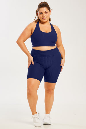 Croco Skin Seamless Shorts Midnight Blue