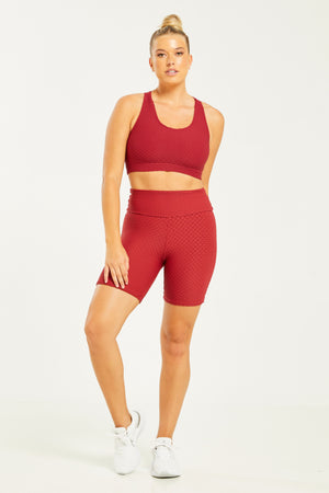 Croco Skin Shorts Crimson Red