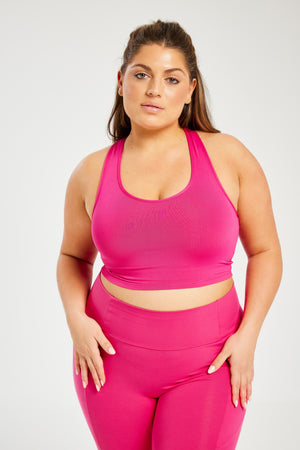 Performance Cropped Tank Fuchsia