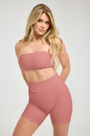 Croco Skin Bandeau Top Rosé