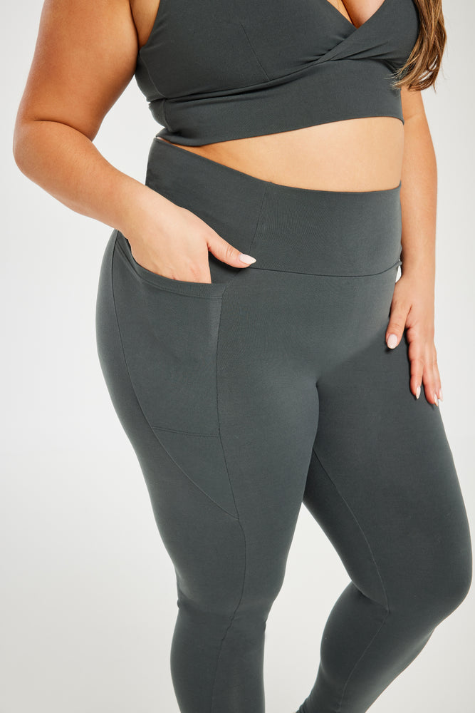 Super Stretch Pocket Leggings Dark Grey