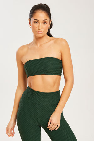 Croco Skin Bandeau Top Forest Green