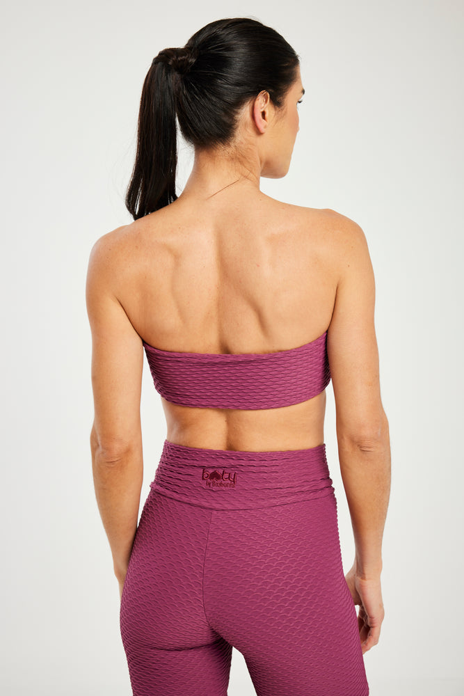 Croco Skin Bandeau Top Berry