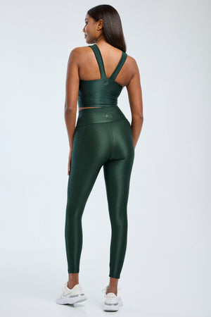 Hi-Shine Pocket Leggings Forest Green