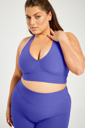 Croco Skin Curvy Top Iris