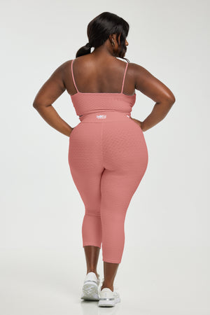 Croco Skin Seamless Cropped Leggings Rosé