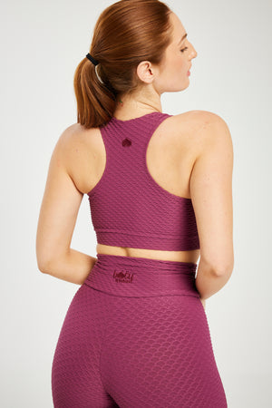 Croco Skin Scoop Top Berry