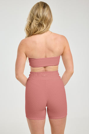 Croco Skin Bandeau Top Rosé