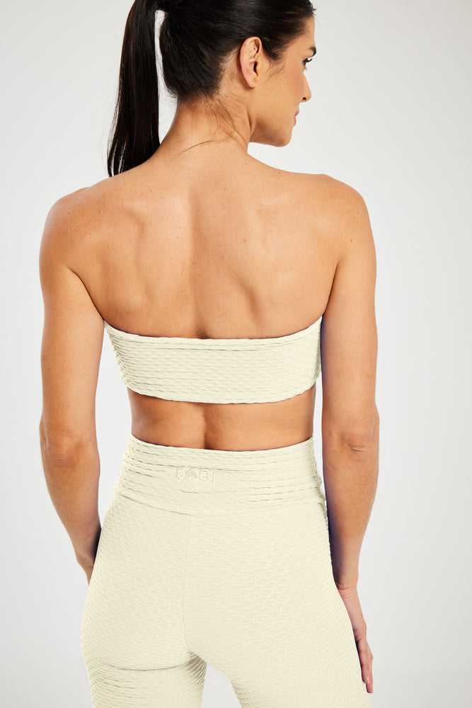 Croco Skin Bandeau Top French Vanilla