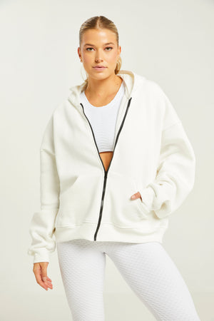 Boyfriend Zip Up Ivory