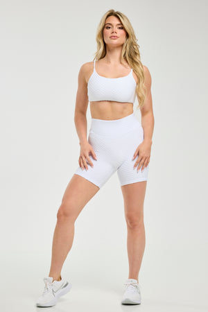 Croco Skin Seamless Shorts White