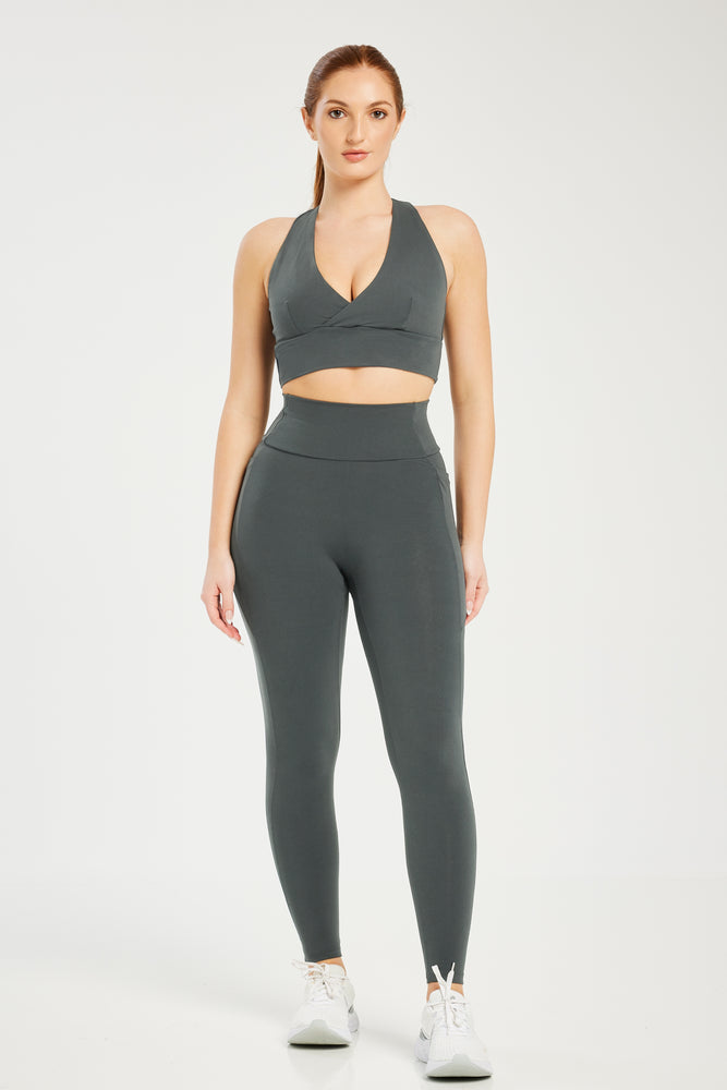 Super Stretch Pocket Leggings Dark Grey