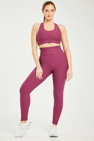 Croco Skin Seamless Leggings Berry