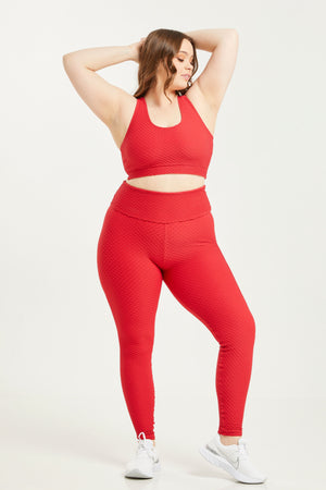 Croco Skin Leggings Cherry