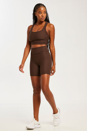 Croco Skin Seamless Shorts Coffee