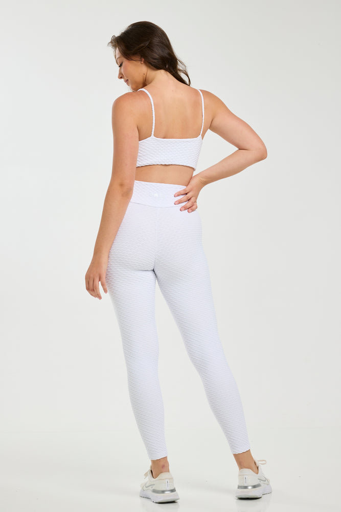 Croco Skin Seamless Leggings White