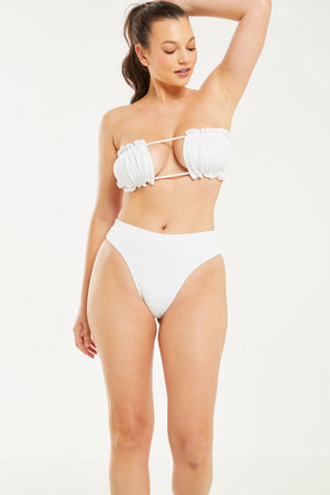 Copacabana High Waisted Cheeky Bottom White