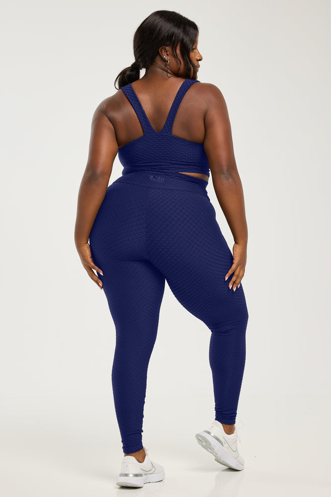 Croco Skin Seamless Leggings Midnight Blue