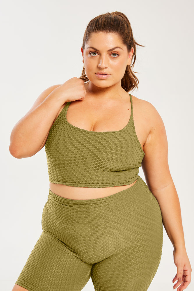 Croco Skin Bralette Olive