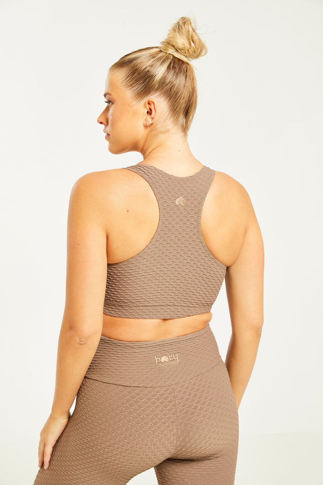 Croco Skin Scoop Top Mocha (FINAL SALE)