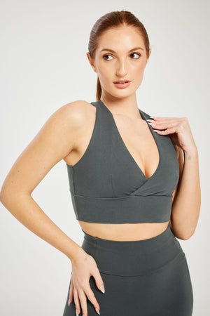 Super Stretch Plunge Bra Dark Grey