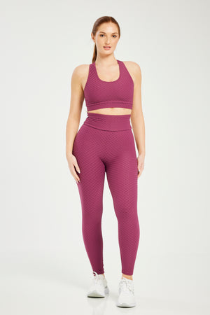 Croco Skin Seamless Leggings Berry