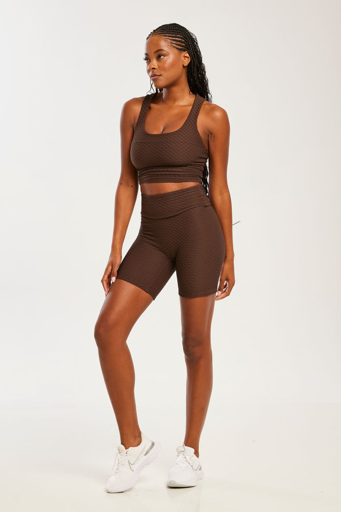 Croco Skin Seamless Shorts Coffee