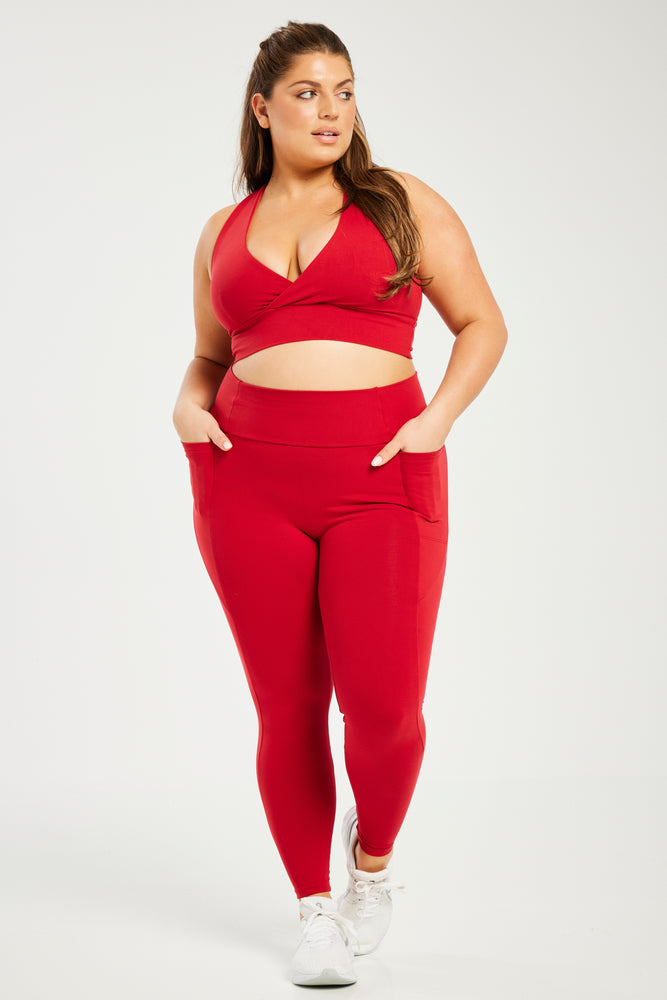 Super Stretch Pocket Leggings True Red