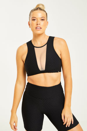 Croco Skin Reveal Top Black