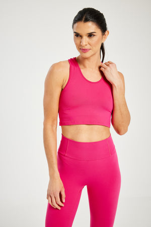 Performance Cropped Tank Fuchsia