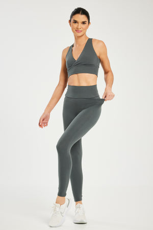 Super Stretch Pocket Leggings Dark Grey