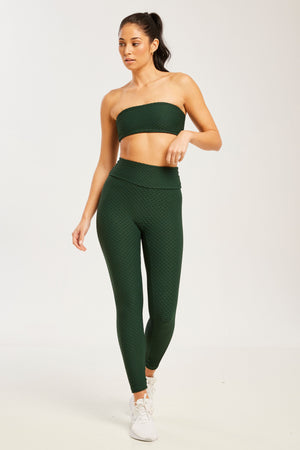 Croco Skin Seamless Leggings Forest Green