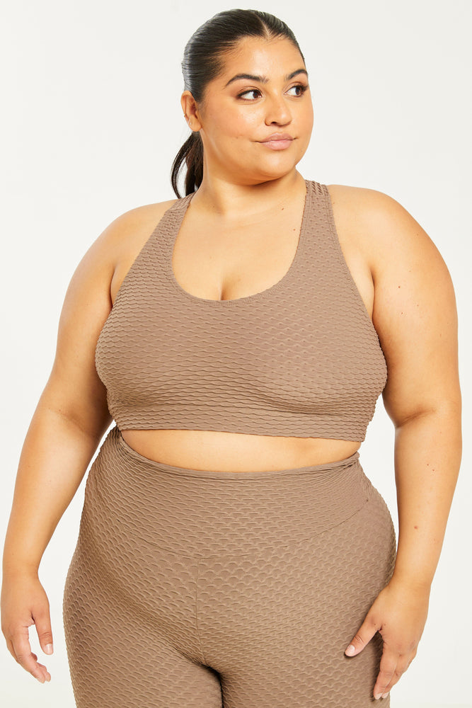 Croco Skin Scoop Top Mocha (FINAL SALE)