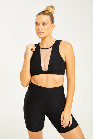 Croco Skin Reveal Top Black