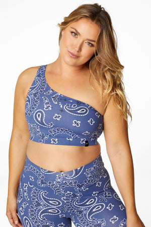 Bandana One Shoulder Top Indigo (FINAL SALE)