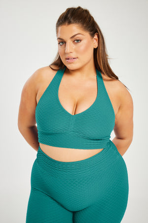 Croco Skin Curvy Top Jade