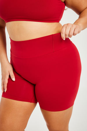 Super Stretch Sculpting Bike Shorts True Red