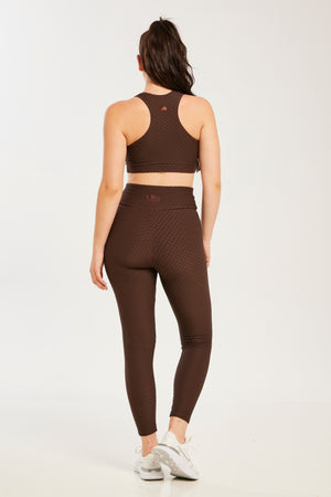 Croco Skin Seamless Leggings Coffee