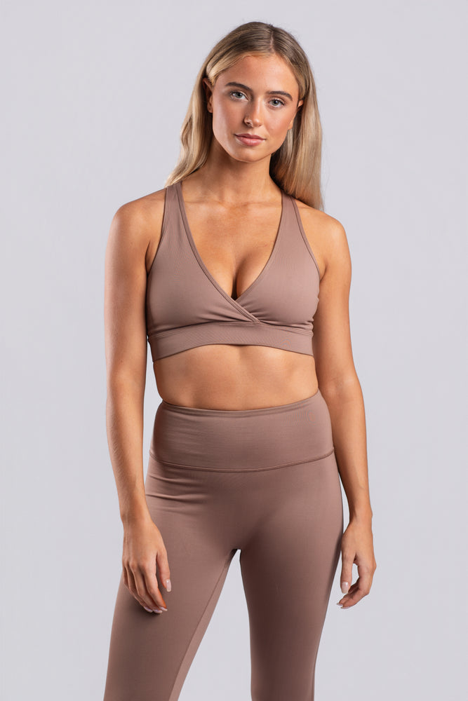 FORMFIT Crossover V Neck Bra Mocha
