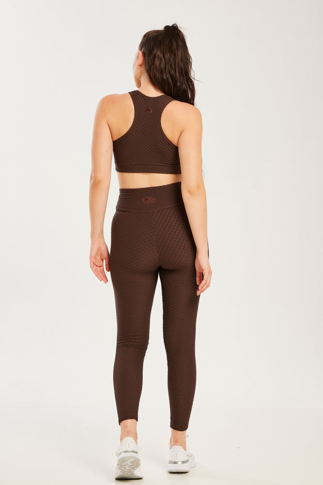 Croco Skin Seamless Leggings Coffee