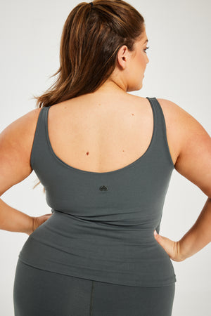 Super Stretch Sweetheart Tank Dark Grey