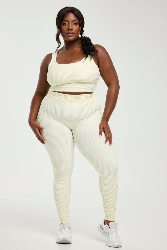 Croco Skin Seamless Leggings French Vanilla