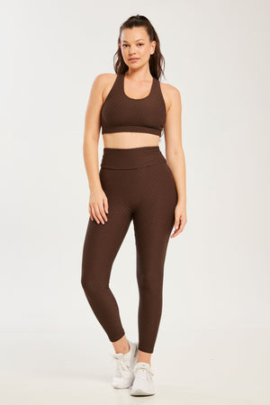 Croco Skin Seamless Leggings Coffee