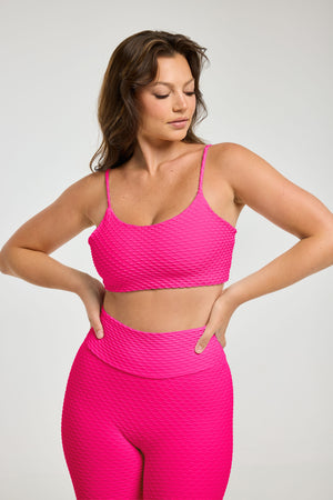 Croco Skin Bralette Ultra Pink