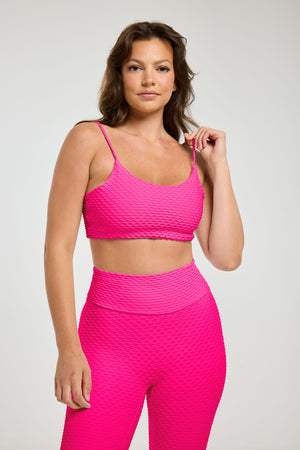 Croco Skin Bralette Ultra Pink