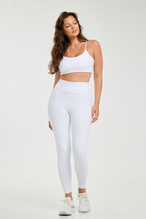 Croco Skin Seamless Leggings White