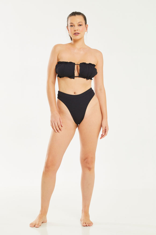 Copacabana High Waisted Cheeky Bottom Black