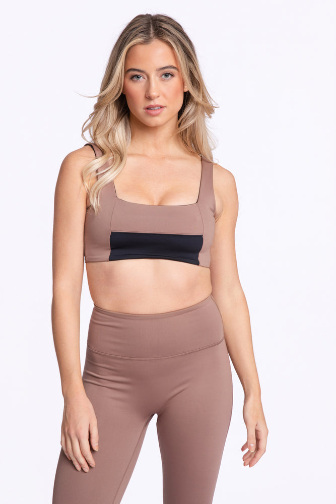 FORMFIT Square Neck Bralette Two Tone Black & Mocha